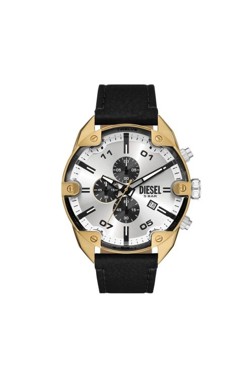 ディーゼル(DIESEL) Spiked Chronograph Black Leather Watch DZ4671