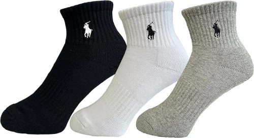 ポロラルフローレン(Polo Ralph Lauren) 3足セット 足底パイル アーチサポート ワンポイント ショートソックス