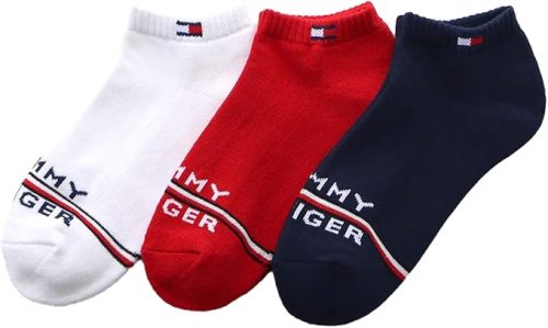 トミーヒルフィガー(TOMMY HILFIGER) 3足セット オーガニックコットン混 足底パイル ワンポイントロゴ スニーカーソックス