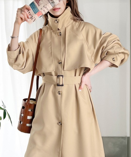 クラシカルエルフ(Classical Elf) 2wayビッグカラーボリュームスリーブトレンチコート