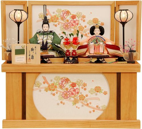 人形の佳月 収納飾り 雛人形 京都西陣段織 唐花更紗文 K-320