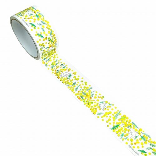 シール堂 クラフトテープ シンジカトウ デザインクラフトテープ ミモザ ks-cft-10010