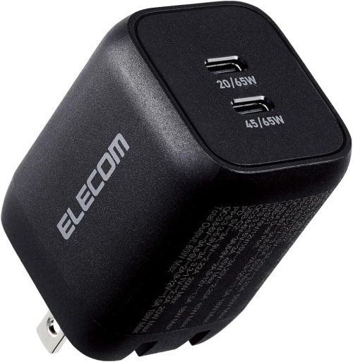 エレコム(ELECOM) USB Power Delivery 65W キューブAC充電器 ACDC-PD4365BK
