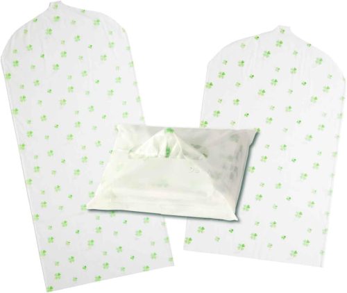 フォーラル 洋服カバー 不織布 クローバー柄 50枚セット