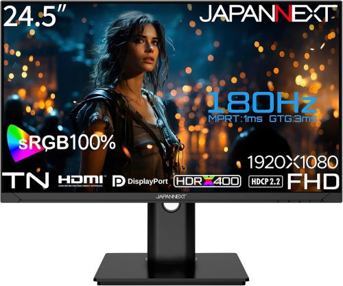 JAPANNEXT TNパネル Full HDゲーミングモニター 24.5インチ JN-245GT180FHDR-HSP