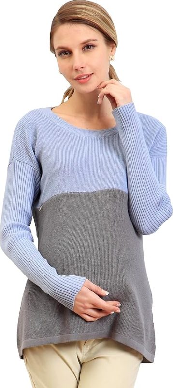 スウィートマミー(Sweet Mommy) バイカラーAライン授乳ニットトップス