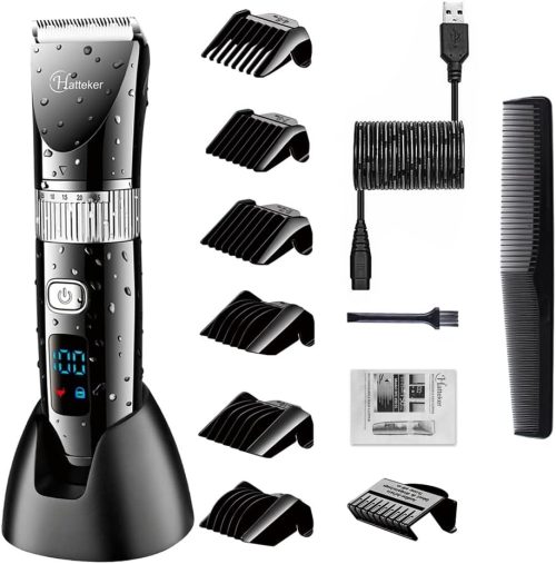 HATTEKER HATTEKER Professional Electric Hair Clipper Waterproof LED Display RFC-69001
