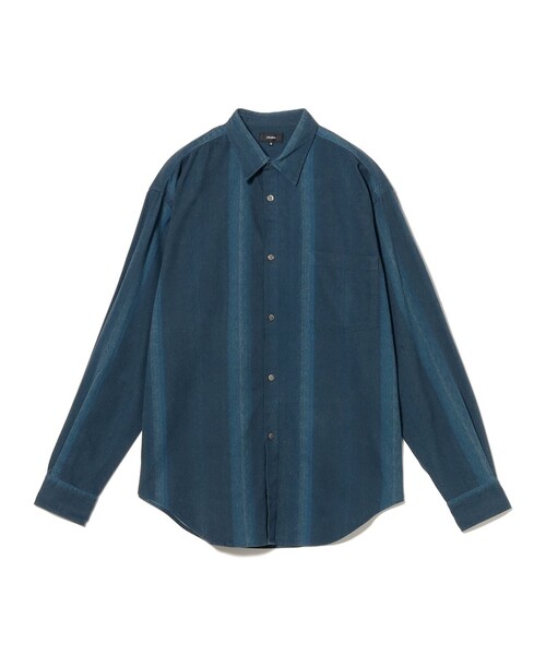 ビームス(BEAMS) フェード ストライプ プリント シャツ