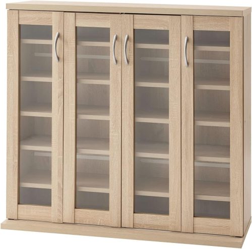 ぼん家具 ガラス扉キャビネット 4扉タイプ ABRHM0940