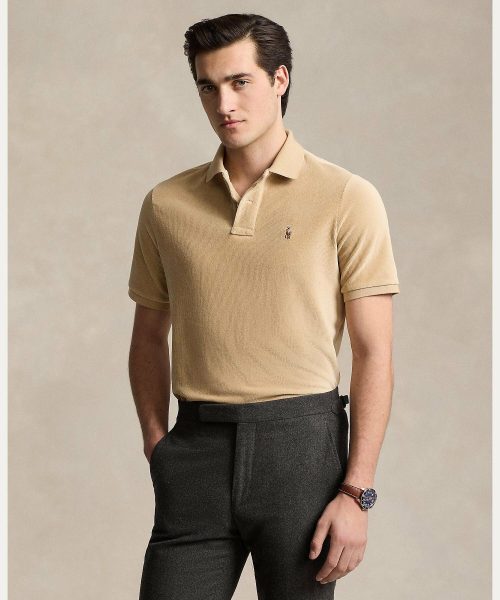 Polo Ralph Lauren コーデュロイニット　ベージュ　半袖ポロシャツ Polo Ralph Lauren コーデュロイニットベージュ半袖ポロシャツ