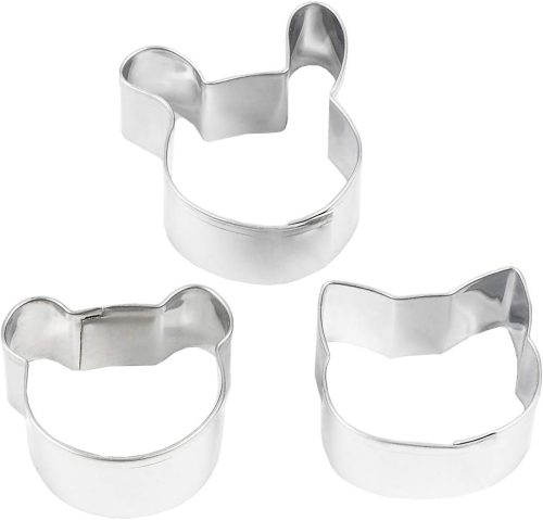 パール金属(PEARL METAL) DELISH KITCHEN ステンレス製クッキー型3個セット ねこ・うさぎ・くま CX-40