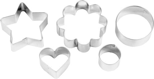 パール金属(PEARL METAL) DELISH KITCHEN ステンレス製クッキー型5個セット 丸S・丸M・スター・ハート・フラワー CX-39