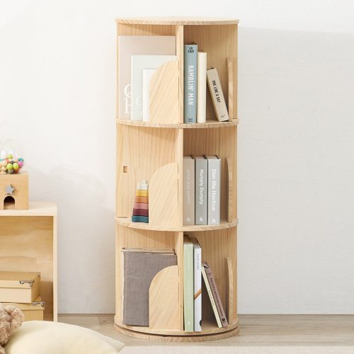 ニトリ(NITORI) 天然木回転ブックラック 本棚 3段