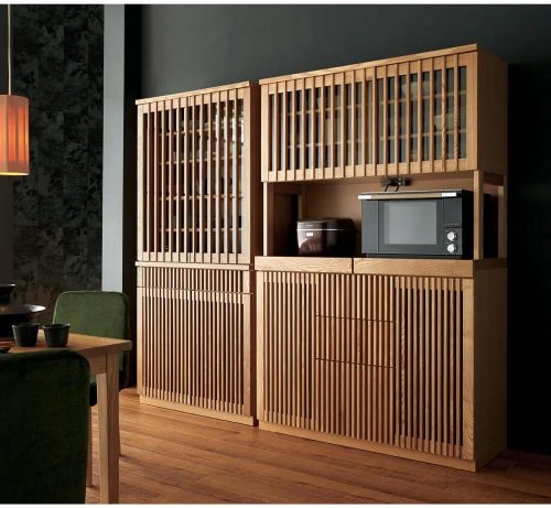 ディノス(DINOS) 和モダン タモ天然木格子 ダイニングシリーズ 食器棚 532708