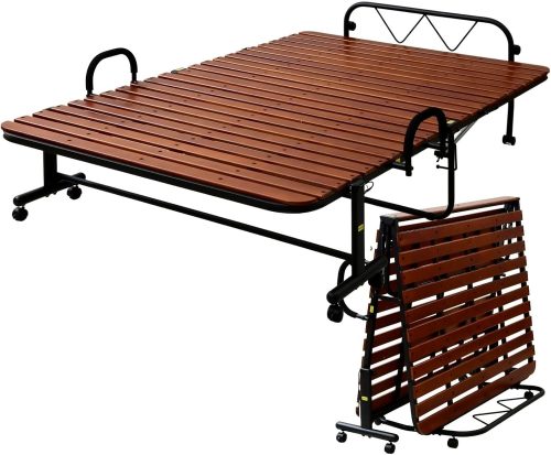 山善(YAMAZEN) すのこベッド 折りたたみ セミダブル 布団が干せる 組み立て簡単  YSFB-1SD