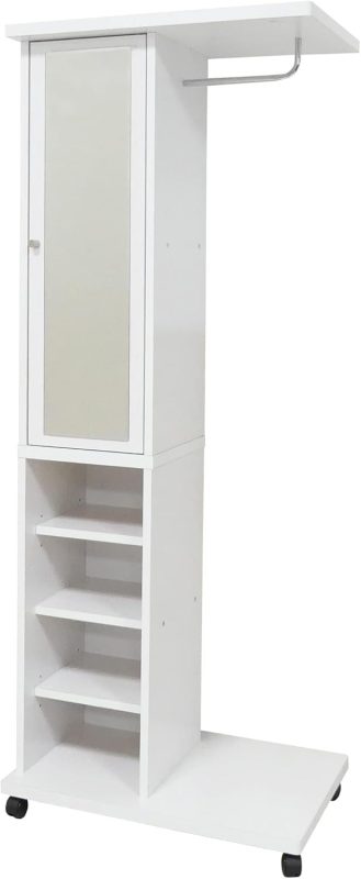 モクカグ ハンガーラック ミラー扉収納付き KRS-HR60