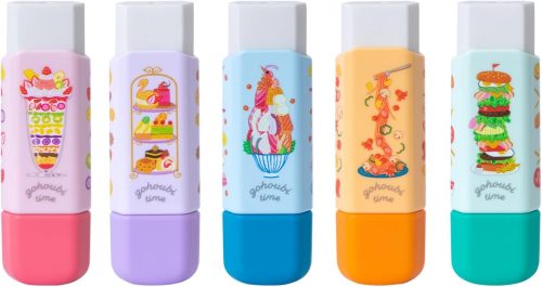 PLUS) ケース消しゴム Clutto おいしいごほうび柄 5柄セット ER-0111