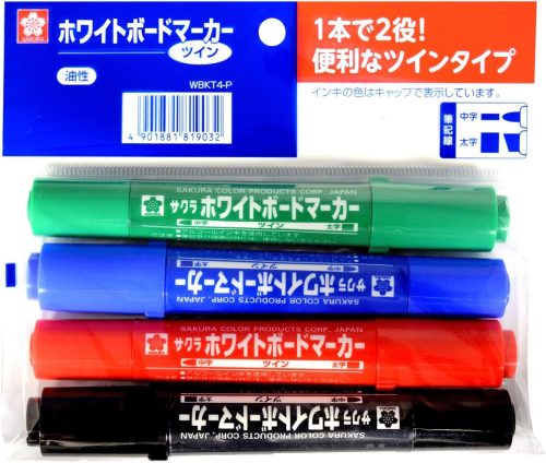 サクラクレパス(SAKURA) ホワイトボードマーカーツイン4色セット WBKT4-P