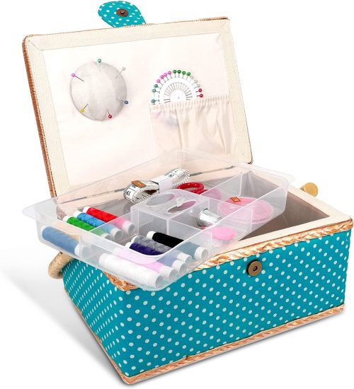 Navaris 裁縫セット 裁縫箱 ドットデザイン