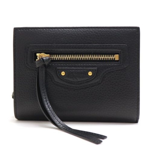 バレンシアガ(BALENCIAGA) ネオ クラシック エンボス ロゴ レザー バイフォールド コンパクト ウォレット