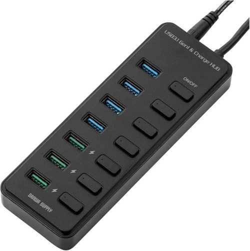 サンワサプライ(SANWA SUPPLY) 充電ポート付きUSBハブ 400-HUB067BK