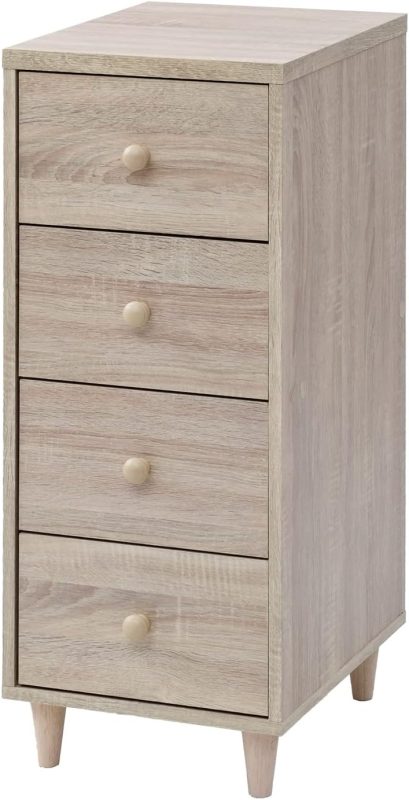 山善(YAMAZEN) ホコリの入りにくい 木製 チェスト スリム 4段 FCL-4S