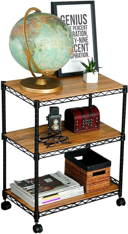 アイリスオーヤマ(IRIS OHYAMA) スチールラック 幅55cm 3段 カラーメタルラック ウッドボード付き CMM-55073B