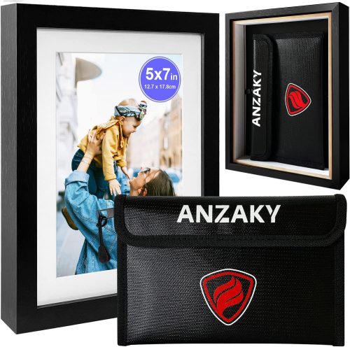 ANZAKY 隠し金庫 フォトピクチャーフレーム 耐火&防水バッグ付き AZ-XI-KU30