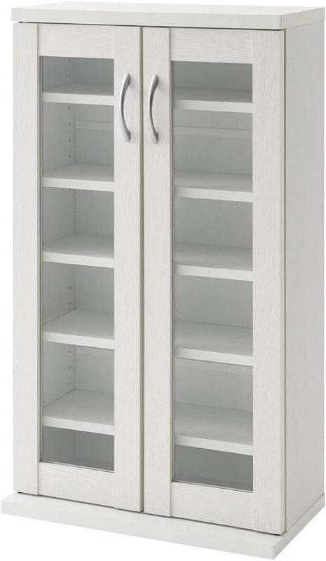 ぼん家具 ガラス扉キャビネット 2扉タイプ ABR920115