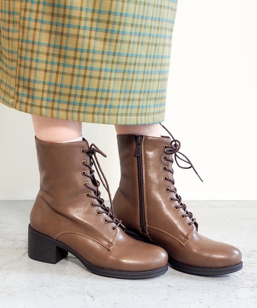 byあしながおじさん 晴雨兼用 レースアップブーツ