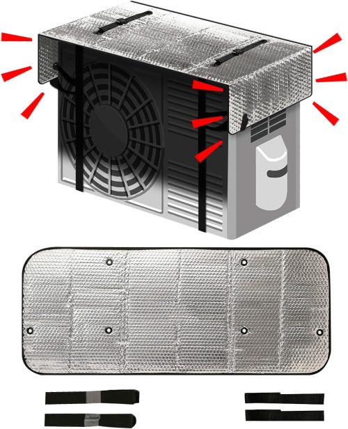 日翔(Nisyo) エアコン 室外機カバー ヒサシ付き ベルト式