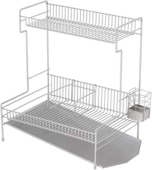 川口工器 ステンレス 頑丈 2段水切りラック 22293