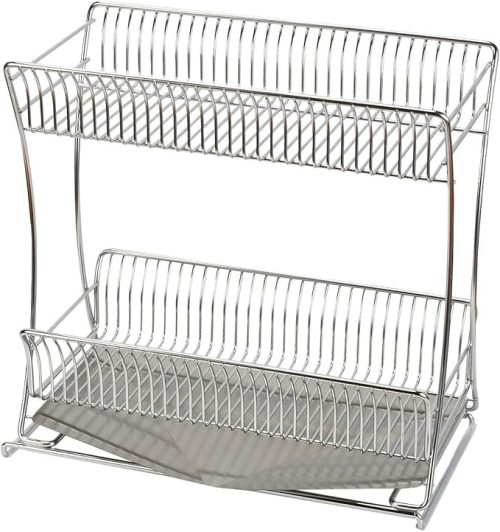 パール金属(PEARL METAL) サスティナ 18-8ステンレス製水切りラック2段スリム スライド式 HB-5532