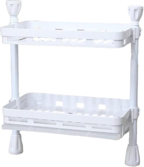 マナベインテリアハーツ ワンタッチ突っ張り 2段水切りラック 485403