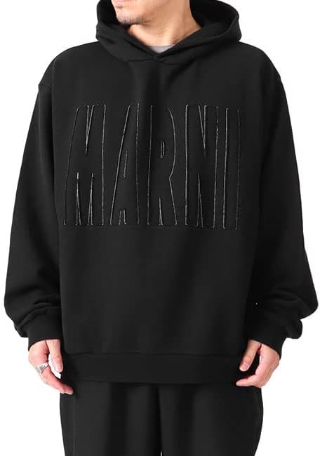 マルニ(MARNI) オーバーサイズ ステッチロゴ プルオーバー スウェットパーカー