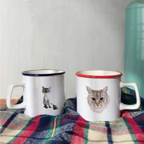 PrintBank うちの子 プリント ホーロー風 陶器製 オリジナルマグカップ