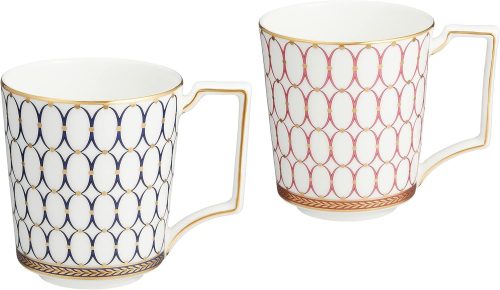 ウェッジウッド(WEDGWOOD) ルネッサンス ゴールド マグ ピンク ブルー ペア 1053120