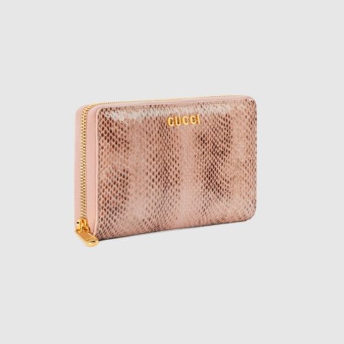 グッチ(GUCCI) GUCCI スクリプト パイソン ジップアラウンドウォレット