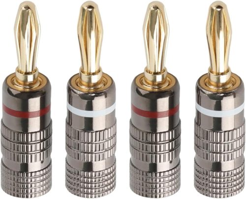 NOSTALSIC ソルダーレスバナナプラグ オーディオ用 ガンメタル