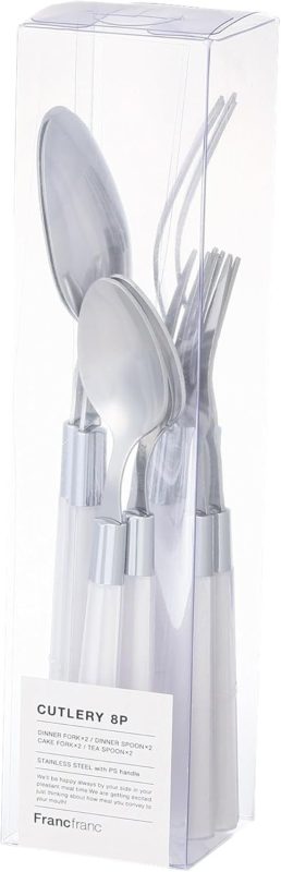 フランフラン(Francfranc) コニー カトラリー 8本セット レイヤード ホワイト