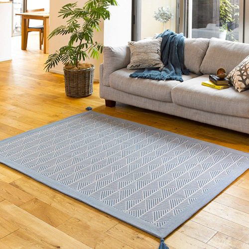 萩原(HAGIHARA) インド綿 ボンディング ラグ クラック 滑り止め付き