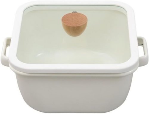 ニトリ(NITORI) IH・ガス火 保存もできるホーロー角型鍋 深型 20cm 8942285