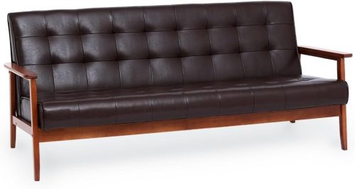 アイリスオーヤマ(IRIS OHYAMA) ソファ 3人掛け PUダークブラウン