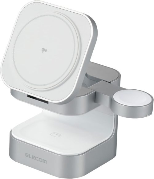 エレコム(ELECOM) Qi2コンパクト3in1ワイヤレス充電スタンド EC-MS09