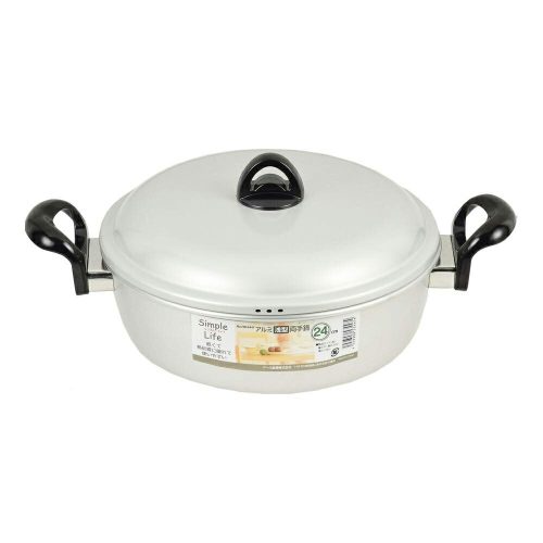 パール金属(PEARL METAL) シンプルライフ アルミ浅型両手鍋 24cm HB-3447