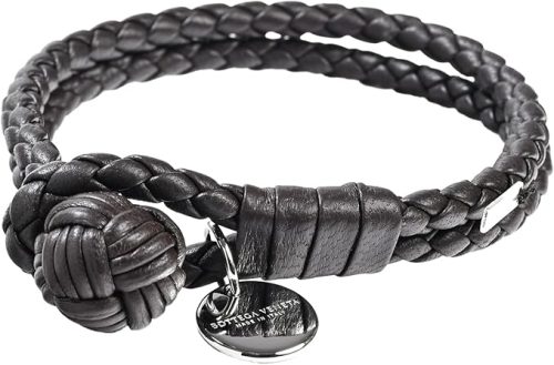 ボッテガ・ヴェネタ(BOTTEGA VENETA) レザーブレスレット イントレチャート