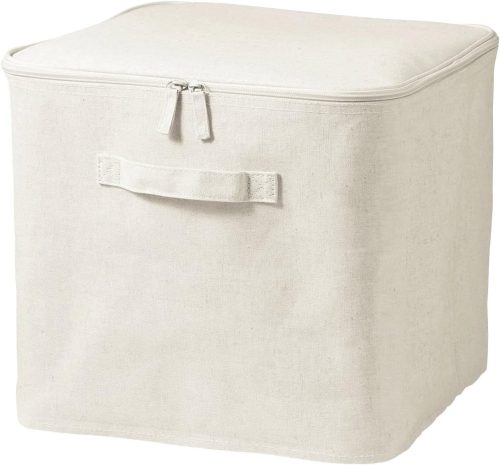 無印良品 ポリエステル麻 ソフトボックス フタ式 L 12403494