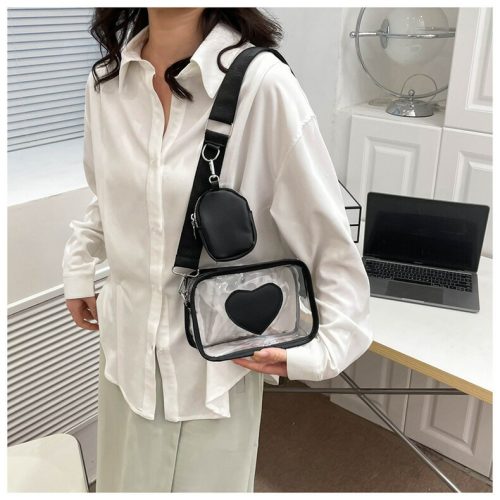 プラスナオ(Plus Nao) クリアバッグ 透明 ハート