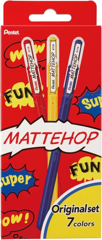 ぺんてる カラーボールペン マットホップ マットホップ オリジナル 7色セット K110-V7STA