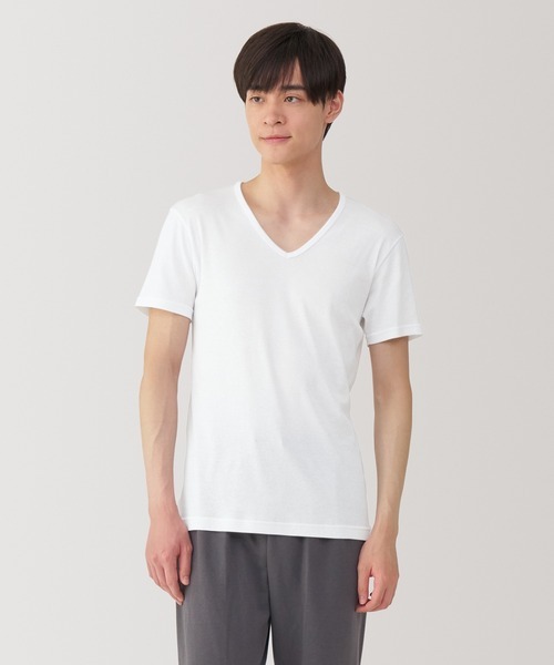 無印良品 紳士 さらっと綿 Vネック半袖Tシャツ